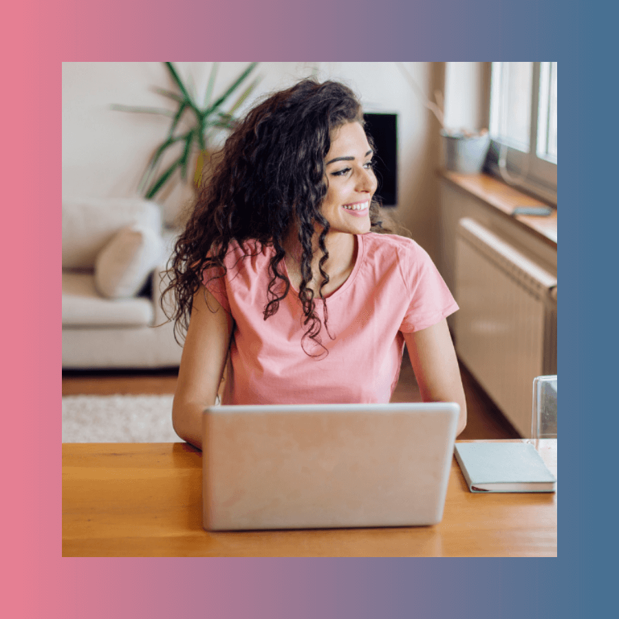 Woman working from home
